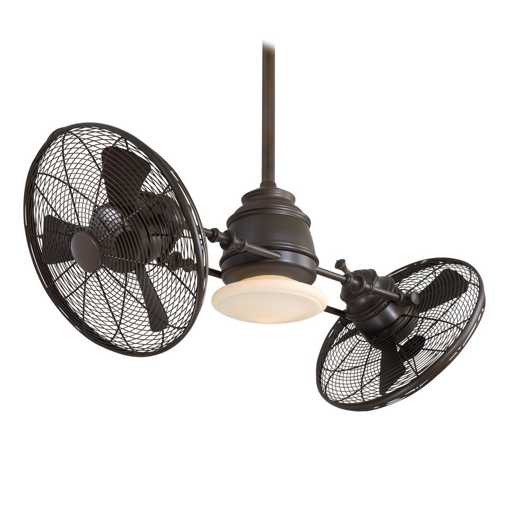 Double Ceiling Fan With Light Vintage gyro ceiling fan