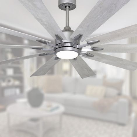 TroposAir Fusion 66" Ceiling Fan - Brushed Nickel with LED Light - Seashore Blades