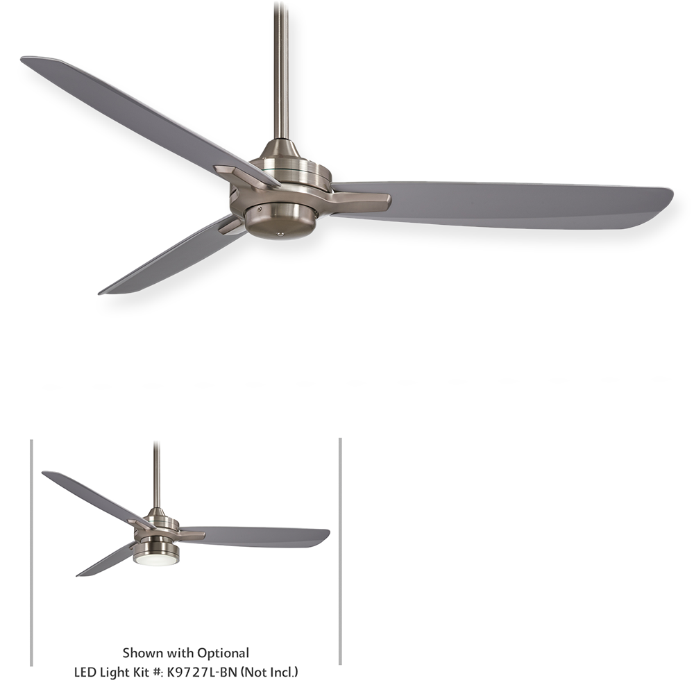 Minka Aire F727-BN/SL Rudolph 52" 3 Blade Ceiling Fan Brushed Nickel 