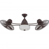 48" Craftmade Bellows II Dual Head Light Outdoor Ceiling Fan - BW248AG6 - Aged Bronze Textured