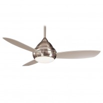 52" Concept 1 Wet Outdoor Ceiling Fan by Minka Aire F476L-BNW Brushed Nickel Wet w/ Light