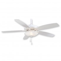 Minka Aire Mojo Ceiling Fan w/ Light F522L-WH - 52" White Blades and Frosted Glass Bowl