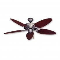 52" Outdoor Wet Rated Bamboo Raindance Ceiling Fan Brushed Nickel - 6 Blade Finishes