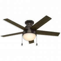 46" Hunter Anslee Collection Low Profile Indoor Ceiling Fan With LED Module - 59268 - Premier Bronze