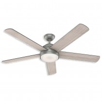 60" Hunter Romulus indoor Ceiling Fan With LED Module - 59486 - Wifi Collection DR Matte Silver