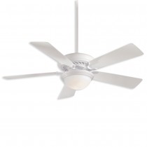 52" Supra Dry Indoor Ceiling Fan by Minka Aire Fans - White Finish with White Blades and LED light kit