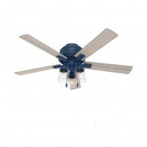 52" Hunter Hartland Low Profile Ceiling Fan With LED Module - 50312 - Indigo Blue
