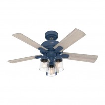 44" Hunter Hartland Ceiling Fan With LED Module - 50328 - Indigo Blue