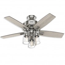 44" Hunter Bennett Indoor Ceiling Fan With LED Module - 50417 - Brushed Nickel