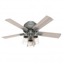 44" Hunter Hartland Low Profile Ceiling Fan With LED Module - 50653 - Matte Silver