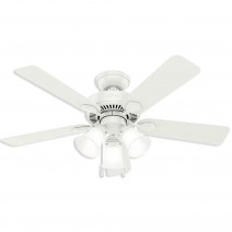 44" Hunter Swanson indoor Ceiling Fan With LED Module - 50885 - Fresh White