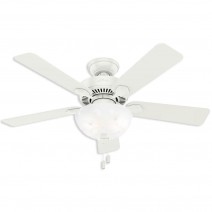 44" Hunter Swanson Bowl indoor Ceiling Fan With LED Module - 50905 - Fresh White