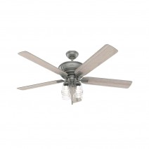60" Hunter Grantham Ceiling Fan With LED Module - 50945 - Matte Silver