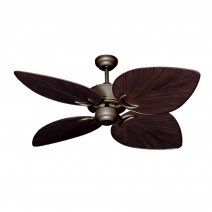50" Bombay Damp Rated Ceiling Fan - Antique Bronze - Oiled Bronze Blades