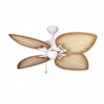 50" Bombay Ceiling Fan Pure White - Tropical Tan Blades