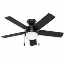 44" Hunter Zeal Indoor Ceiling Fan With LED Module - 51455 - Matte Black