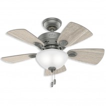 34" Hunter Watson Indoor Ceiling Fan With LED Module - 51471 - Matte Silver