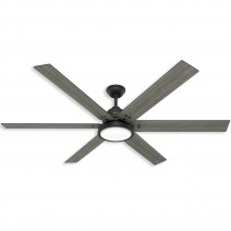 70" Hunter Warrant Indoor Ceiling Fan With LED Module - 51473 - Flat Matte Black