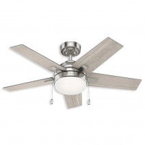 44" Hunter Bartlett Indoor Ceiling Fan With LED Module - 51839 - Brushed Nickel