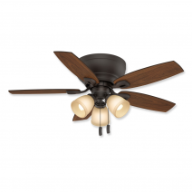 44" Casablanca Durant Maiden Bronze Finish with Walnut Reversible Blades and LED Light Kit