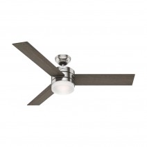  54" Hunter Exeter Ceiling Fan With LED Module - 59161 - Brushed Nickel inch