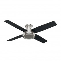  52" Hunter Dempsey Collection Ceiling Fan 59247 - Low Profile No-Light Brushed Nickel