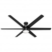 72" Hunter Solaria Outdoor Ceiling Fan With LED Module - 59628 - Matte Black