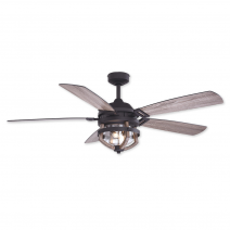 54" Vaxcel Barnes Ceiling Fan - F0055 - Matte Black / Rustic Oak