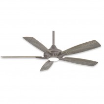 60" Minka Aire Dyno XL Integrated LED Ceiling Fan -  Burnished Nickel Finish with Savannah Gray Finish Blades with Etched Lens and LED light kit