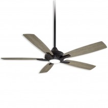 60" Minka Aire Dyno XL Ceiling Fan - Coal Finish with Seashore Grey Blades with White Lens and LED light kit