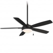 54" Minka Aire Lun-Aire Integrated LED Indoor Ceiling Fan - coal finish with coal blades and LED light kit