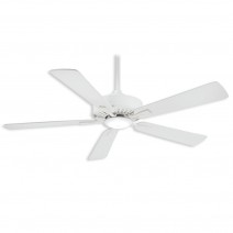 52" Minka Aire Contractor LED Indoor Ceiling Fan - White Finish with White Blades and LED light kit
