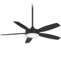 52" Minka Aire Espace Integrated LED Indoor Ceiling Fan - coal finish with coal blades and LED light kit