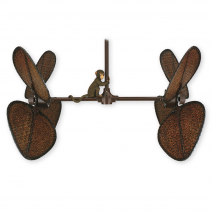 Palisade Ceiling Fan - Rust w/ PAD1A Dark Bamboo Blades (outdoor) - Monkey Accessory Shown