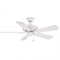 44" Fanimation Edgewood Wet Outdoor Ceiling Fan Matte White finish with Matte White Blades