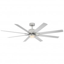 Modern Forms FR-W2001-66L-BN/TT RENEGADE 66" Ceiling Fan w/ LED Light - Brushed Nickel/Titanium Silver
