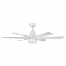54" Craftmade Quirk DC Outdoor ceiling fan - white finish with LED light kit