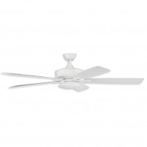 60" Craftmade Super Pro 112 LED Indoor Ceiling Fan, model - white finish with white/washed oak blades and LED light kit