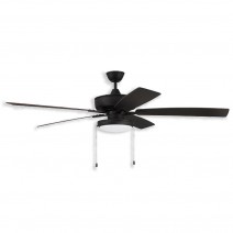 60" Craftmade Super Pro 119 LED Indoor Ceiling Fan - espresso finish with espresso/walnut blades and LED light kit