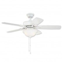 42" Craftmade Twist N Click White Finish with White / Whitewash Reversible Blades and Light Kit