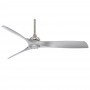 60" Aviation Ceiling Fan by Minka Aire - F853-BN/SL Brushed Nickel With Silver Blades