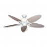 Bamboo Raindance Ceiling Fan - Distressed White Blades (bamboo side shown)