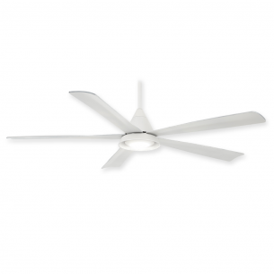 54" Cone Ceiling Fan by Minka Aire - F541L-WH - White w/ LED Light