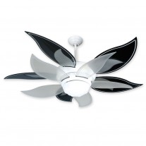 52" Flower Ceiling Fan w/ Black & Translucent Blades - BL52W BBL52-BLK