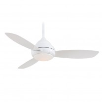 52" Concept 1 Wet Outdoor Ceiling Fan by Minka Aire F476L-WH White Modern w/ Light