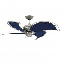 40" TroposAir Voyage Ceiling Fan In Brushed Nickel With Blue Blades