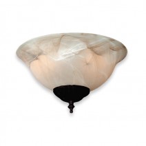 FL131 Marble Bowl Ceiling Fan Light (Matte Black finial shown)