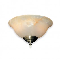 FL132 Marble Bowl Ceiling Fan Light (Antique Brass finial shown)