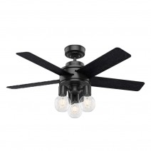 44" Hunter Hardwick Ceiling Fan With LED Module - 50593 - Matte Black