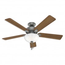 52" Hunter Swanson Bowl indoor Ceiling Fan With LED Module - 50909 - Matte Silver